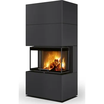 Krbová kamna Romotop CARA C plech - designový akumulační krb s výsuvnými dvířky