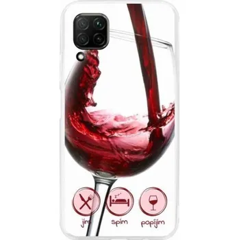 Pouzdro na mobilní telefon Gelový obal mmCase na mobil Huawei P40 Lite - sklenička vína červené