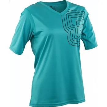 cyklistický dres Race Face Dámský dres Race Face Charlie Women’s Jersey Tyrkysová velikost M