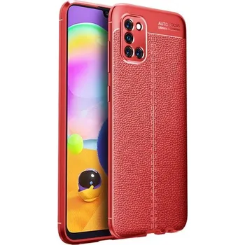 Pouzdro na mobilní telefon Litchi odolný gelový obal na mobil Samsung Galaxy A31 - červené