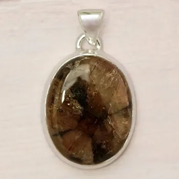 Přívěsek Chiastolit přívěsek stříbro Ag 925 P1551 2,5 cm, 9,3 g