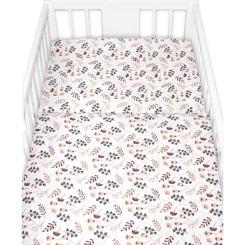 Povlečení Baby Nellys Povlečení do postýlky, 2D sada flanel - Louka, Baby Nellys, béžová/bílá Velikost povlečení: 135x100, Rozměry polštáře: 40 x 60, Rozměry přikrývky: 120 x 90