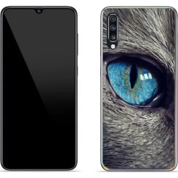 Pouzdro na mobilní telefon Gelové pouzdro mmCase na mobil Samsung Galaxy A70 - modré kočičí oko