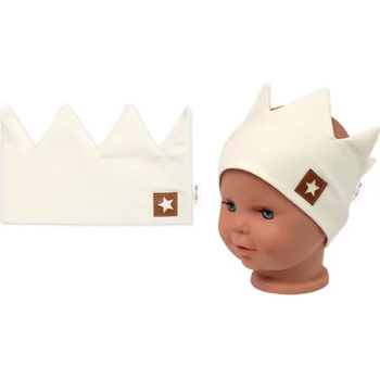 Kojenecký body Dvouvrstvá čelenka, Baby Nellys Hand Made, bavlna, Korunka STAR - smetanová, 80/98 Velikost: 80-98 (9-36m), 104-116 (4-6r)