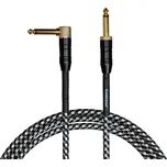 Cascha Professional Line Guitar Cable Tweed Black 6 m Rovný - Lomený Nástrojový kabel