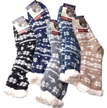 Dámské ponožky Emi Ross - domácí hřejivé ponožky, šedé, velikost: 43-46