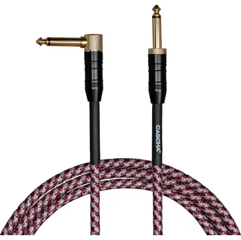Příslušenství ke zvukové technice Cascha Professional Line Guitar Cable Tweed Red 3 m Rovný - Lomený Nástrojový kabel