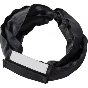 Upínací popruh Kruhová smyčka 2000 kg s ocelovými vlákny, Černá, Certifikovaná,0,5 m/obvod 1 m 50 mm 2024