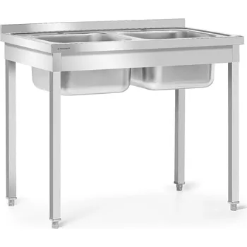 Nerezový dřez Nerezový stůl s dvoukomorovým dřezem 100x60x85 se šrouby