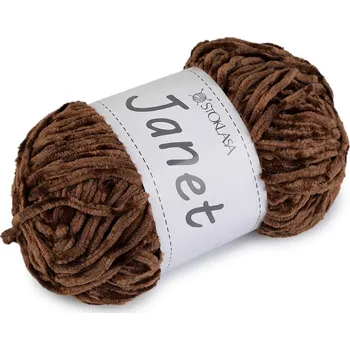 Příze Pletací žinylková příze Janet 100 g - 7 hnědá