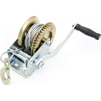 Upínací popruh Ruční lanový naviják s ocelovým lanem a hákem1350 10 m 6 mm