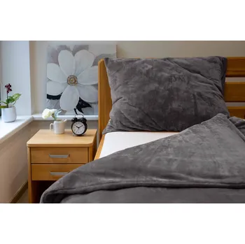 Povlečení Povlečení MIKROFLANEL UNI č.61 tmavě šedá 140x220 / 70x90