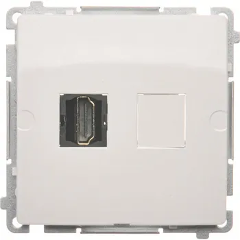 Elektrická zásuvka Zásuvka HDMI 1 násobná, Simon Basic BMGHDMI.01/11, bílá