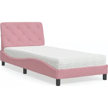 Postel zahrada-XL Postel s matrací růžová 80 x 200 cm samet 3208627