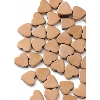Drahý kámen Hematit srdce měděná 6mm (1ks)