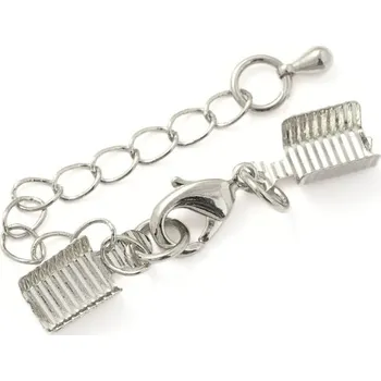 Souprava šperků EU Koncovka set s karabinkou 12mm a řetízkem platina