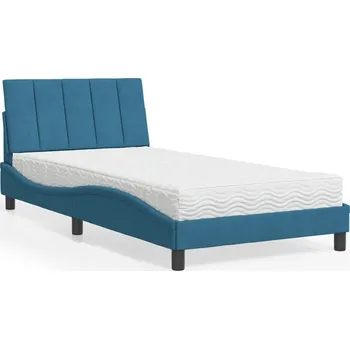 Postel zahrada-XL Postel s matrací Hanko modrá 100 x 200 cm samet 3208584