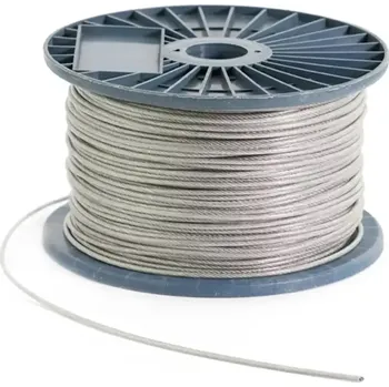 Lano Ocelové lano pozinkované na cívce 6x7 poplastované, DIN 30558 mm 10 mm 100 m Transparentní