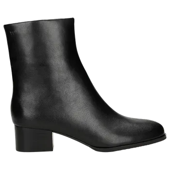 Dámské polobotky Černé Kožené Kotníkové Boty Na Nízkém Podpatku Wojas 5532951 39