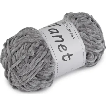 Příze Pletací žinylková příze Janet 100 g - 6 šedá světlá