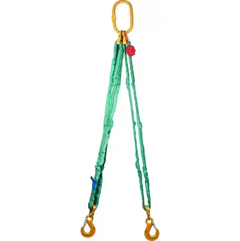 Upínací popruh Dvoupramenný textilní vazák, oko-2 x hák, Nosnost 2800/2000 kg, Certifikovaný4 m Zelená bez návleku 2800 / 2000 kg