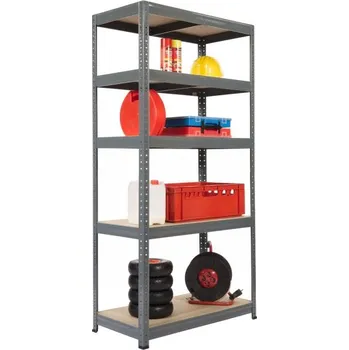 regál Policový regál Trestles RH 1800x1000x450, nosnost 1750 kg, 5 polic Barva: šedá RH4510-5-SEDA