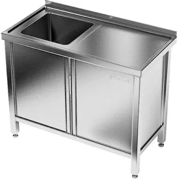 Nerezový dřez Nerezový stůl s dřezem a skříňkou 120 cm