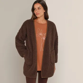 Dámský kabát Domácí sherpa kabátek čokoládová 42/44