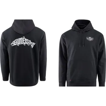 Rybářské oblečení Mikina GRUNDÉNS Eat Your Words DWR HD - Black Salmon - Vel. XXL