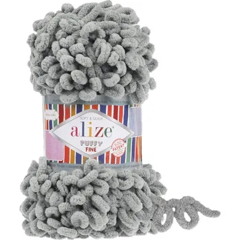 Příze Alize příze Puffy Fine 302 pastelově šedá