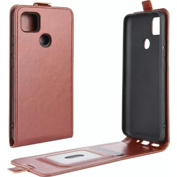 Pouzdro na mobilní telefon Vertical PU kožené flipové pouzdro na mobil Xiaomi Redmi 9C - hnědé