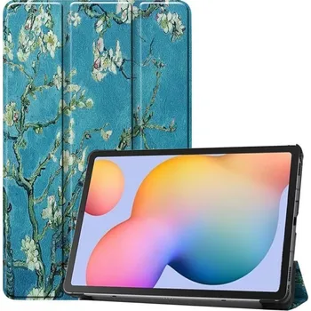 Pouzdro na tablet Patte polohovatelné pouzdro na tablet Samsung Galaxy Tab S6 Lite 10.4 - květy švestky