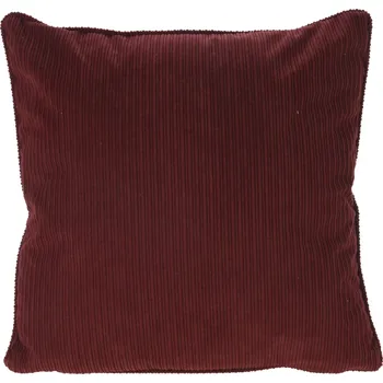 Dekorativní polštářek Home Styling Collection Dekorační polštář s manšestrovým páskem, 40 x 40 cm, červená