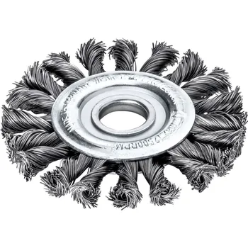 Drátěný kartáč Lessmann 473211WZ | Rotační kartáč splétaný, jednořadý ocelový drát pevný, spletený 0,50, vpravo-vľavo zatočenýprůměr 125x14x22,2 mm