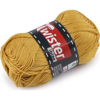 Příze Bavlněná pletací příze Twister Ibiza 50 g - 3 (66) hořčicová