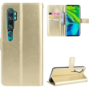Pouzdro na mobilní telefon Crazy PU kožené peněženkové pouzdro na mobil Xiaomi Mi Note 10 / Mi Note 10 Pro - zlaté