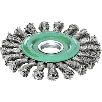 Drátěný kartáč Lessmann 472711 | Rotační kartáč splétaný, jednořadý vysoce pevný nerezový drát spletený 0,35, průměr 115x14x22,2 mm