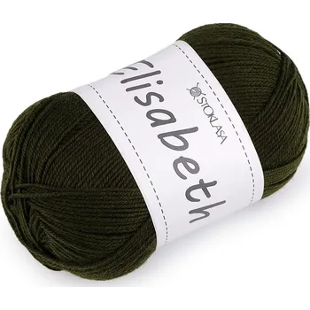 Příze Pletací vlněná příze Elisabeth 100 g - 5 zelená khaki