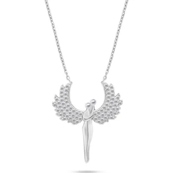 Náhrdelník Brilio Silver Blyštivý stříbrný náhrdelník Andělé se zirkony NCL143W + 2 měsíce na vrácení zboží