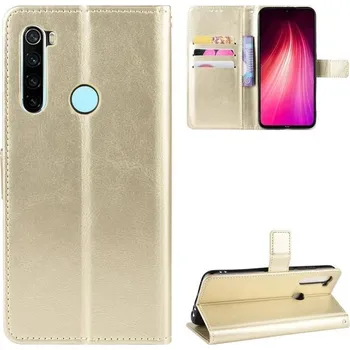 Pouzdro na mobilní telefon Crazy PU kožené peněženkové pouzdro na mobil Xiaomi Redmi Note 8 - zlaté