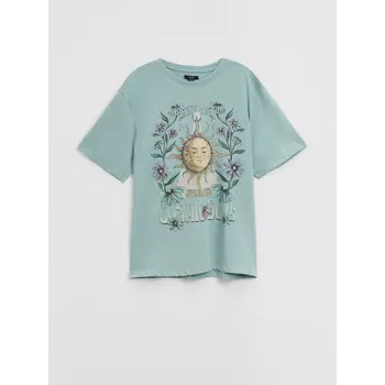 Dámská móda Tričko s&nbsp;potiskem - XS - House - light turquoise - 296EB-60X