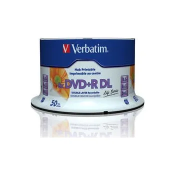 Optické médium VERBATIM DVD+R DL (8xPrintable, 8,5GB), 50 cake