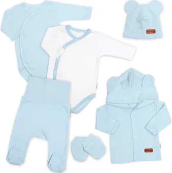 Kojenecká souprava Baby Nellys Bavlněná souprava pro miminko do porodnice 6D, Made with love, baby blue Velikost: 50 (0-1m)
