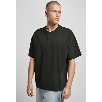 Oversized tričko Henley černé Urban Classics černá 1753344