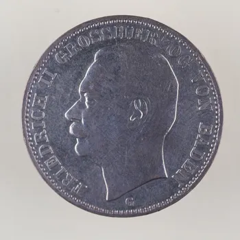 Friedrich II. – 3 marky G, Bádensko 1908 16,60 g