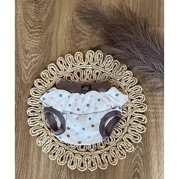 Bavlněné kraťásky/bloomers Mamatti, Puntík, smetanové s potiskem Velikost: 56/62 (0-3m)