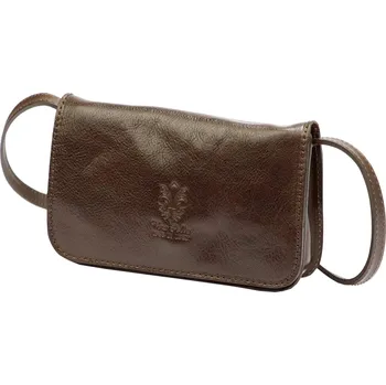 Kabelka Kožená crossbody kabelka Florence 107 TAMP tmavě hnědá