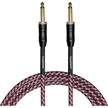 Cascha Professional Line Guitar Cable Tweed Red 9 m Rovný - Rovný Nástrojový kabel