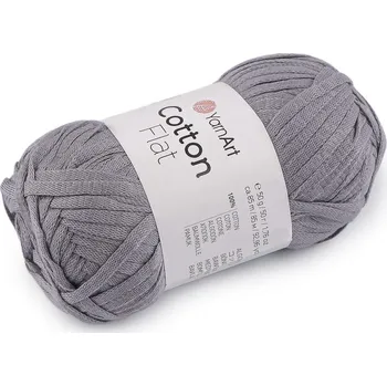 Příze Bavlněná pletací příze Cotton Flat 50 g - 6 (6737) šedá