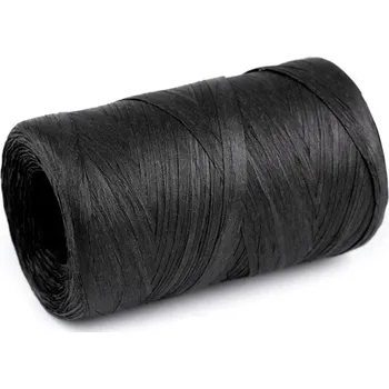 Příze Lýko rafie přírodní, k pletení tašek, šíře 5-8 mm - černá (10 ks)